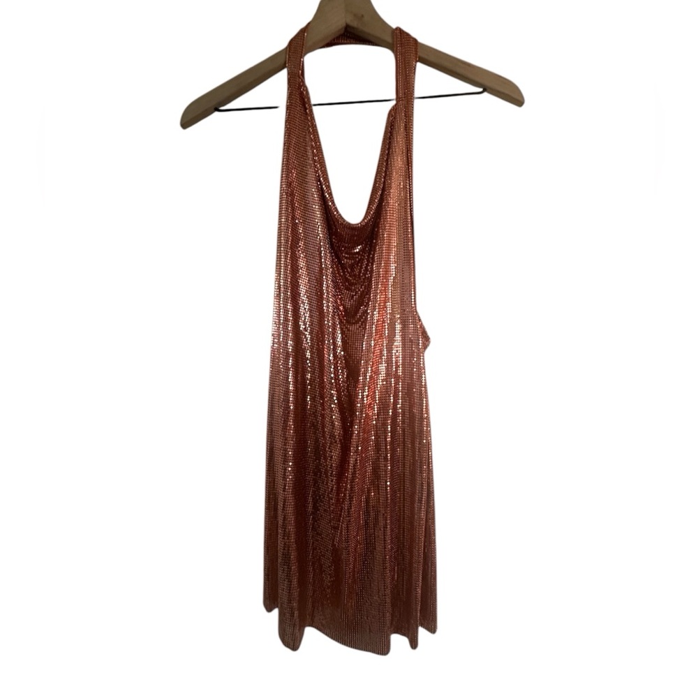 Michael Lo Sordo CROSS DRAPE CHAINMAIL MINI DRESS NWT Size AU10 US Medium - Picture 6 of 10